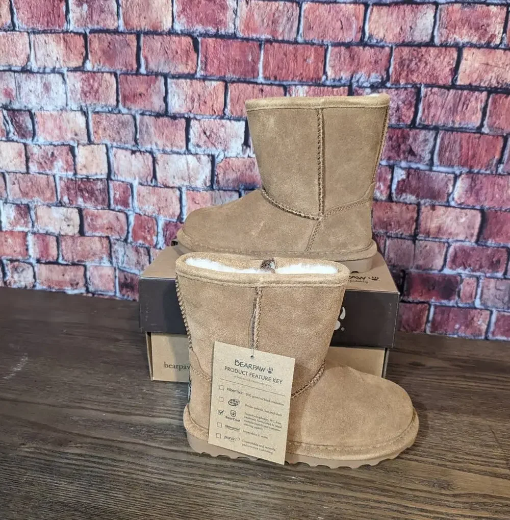 NEW Bearpaw Kids' Elle Zip Short Water Resistant Boot Little Kid Size 10